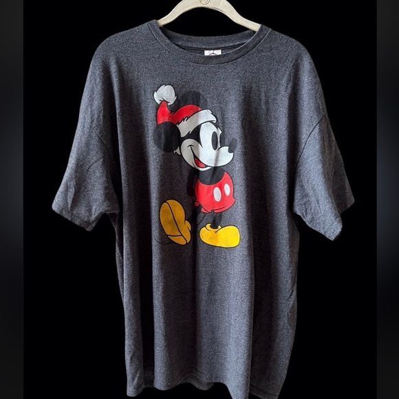 Mickey Mouse Christmas T-Shirt Gray Delta Pro Weight Vintage XL - Picture 1 of 3